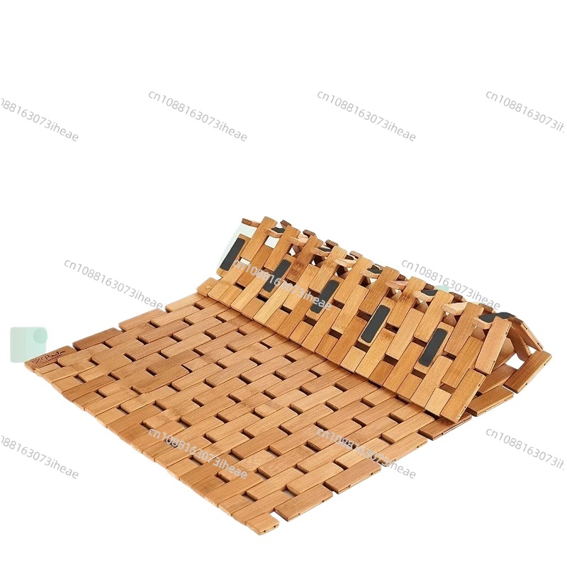 Bamboo Bath Mat - 竹製バスマット 折りたたみ式木製バスマット - サウナ スパ 浴槽用ステップ