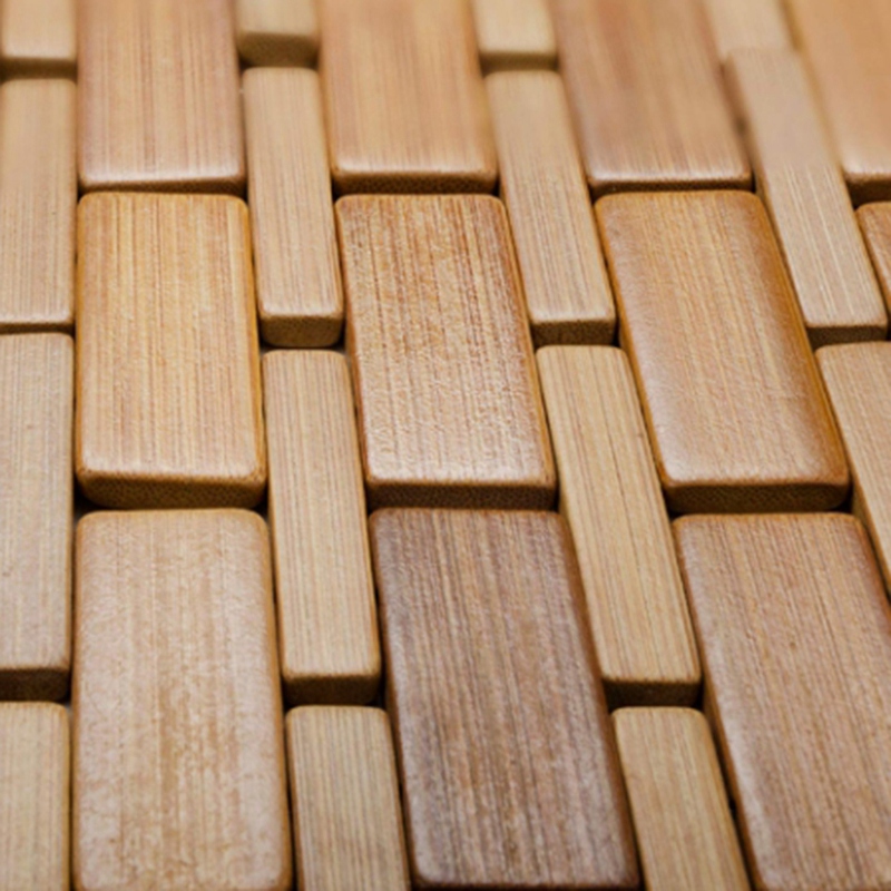 Bamboo Bath Mat - チーク材バスマット足シャワーフロア天然竹ノンスリップ大50x70cmホット