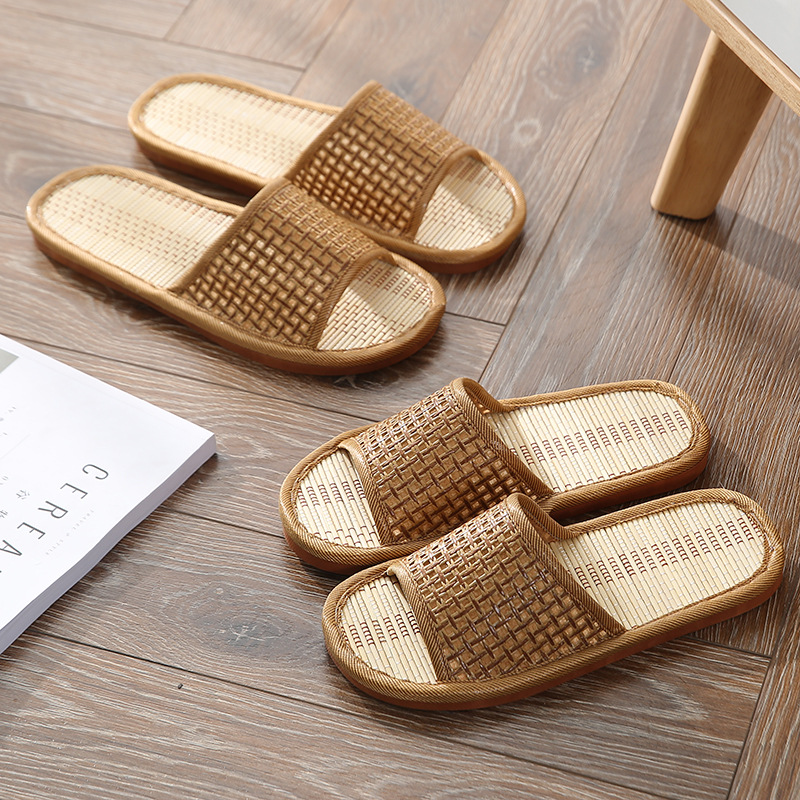Bamboo Bath Mat - 男性と女性のための竹と籐のスリッパ,家庭愛好家のための屋内靴,ストローマット,針葉樹の床サンダル,夏