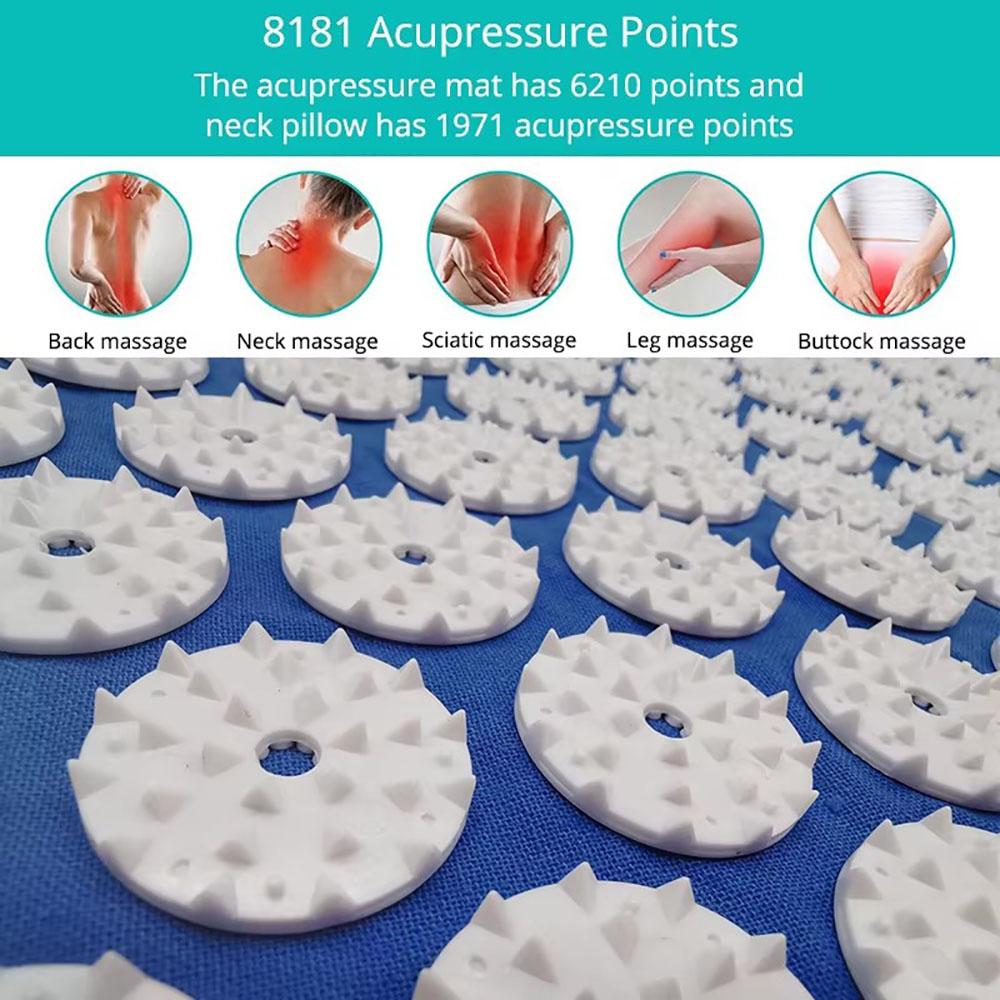 背中の痛みを和らげる指圧マットと枕セット、ストレス緩和と筋肉 - Acupressure Mat Set のレビューと価格