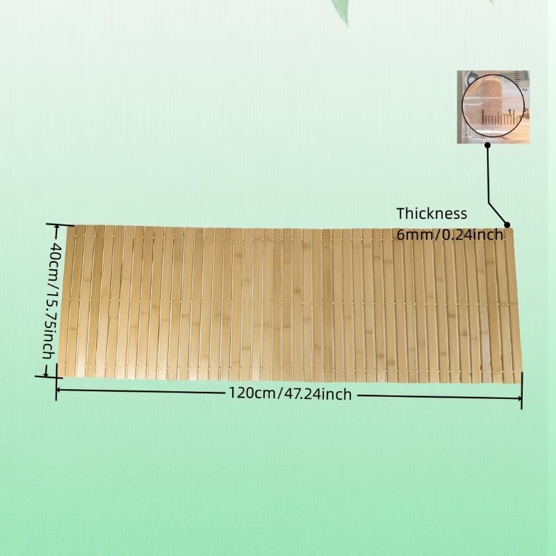 40×120cm大型竹製バスマット、浴槽用防水フロアマット、 - Bamboo Bath Mat のレビューと価格