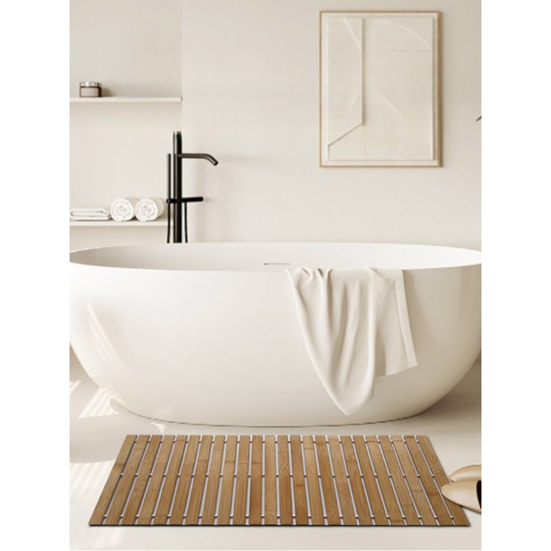 40×120cm大型竹製バスマット、浴槽用防水フロアマット、 - Bamboo Bath Mat のレビューと価格