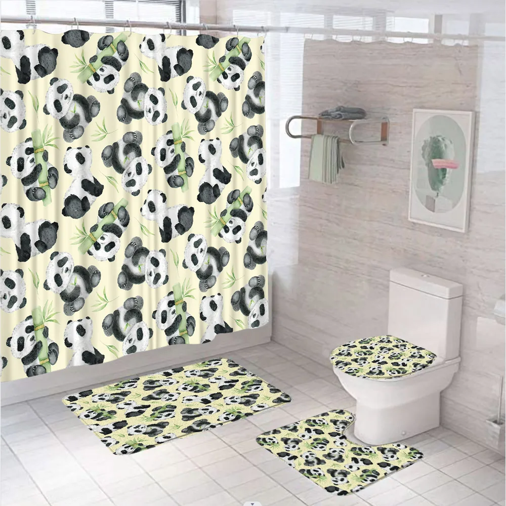 竹製シャワーカーテンセット,バスルーム,かわいいパンダ,面白 - Bamboo Bath Mat のレビューと価格
