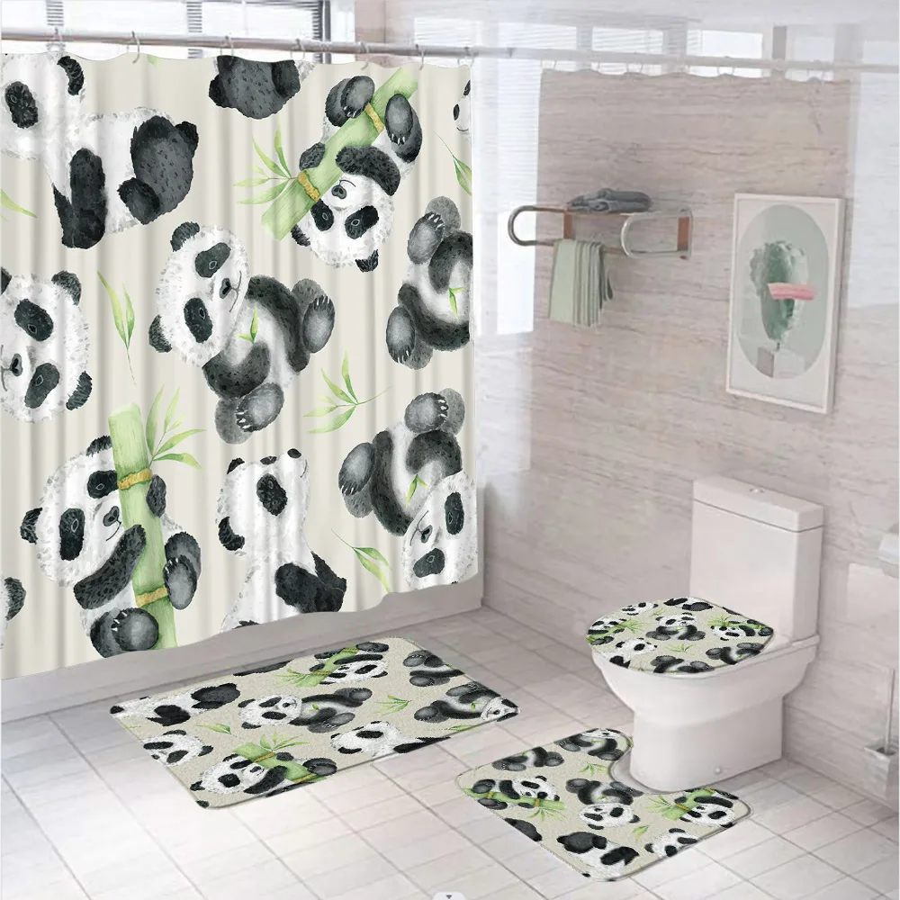 竹製シャワーカーテンセット,バスルーム,かわいいパンダ,面白 - Bamboo Bath Mat のレビューと価格