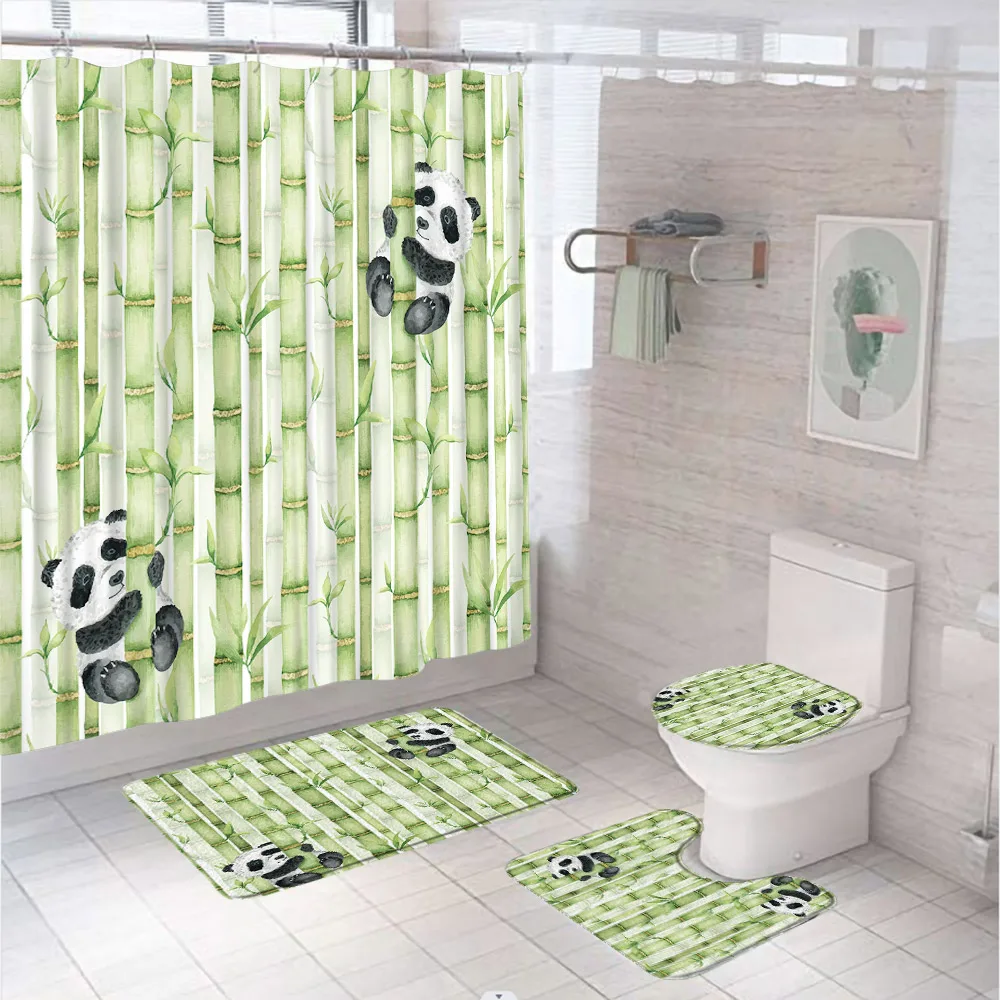 竹製シャワーカーテンセット,バスルーム,かわいいパンダ,面白 - Bamboo Bath Mat のレビューと価格