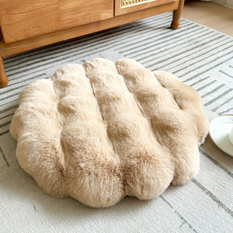 フェイクウサギの毛皮のクッション,丸いぬいぐるみの椅子カバー - Acupressure Mat Set のレビューと価格