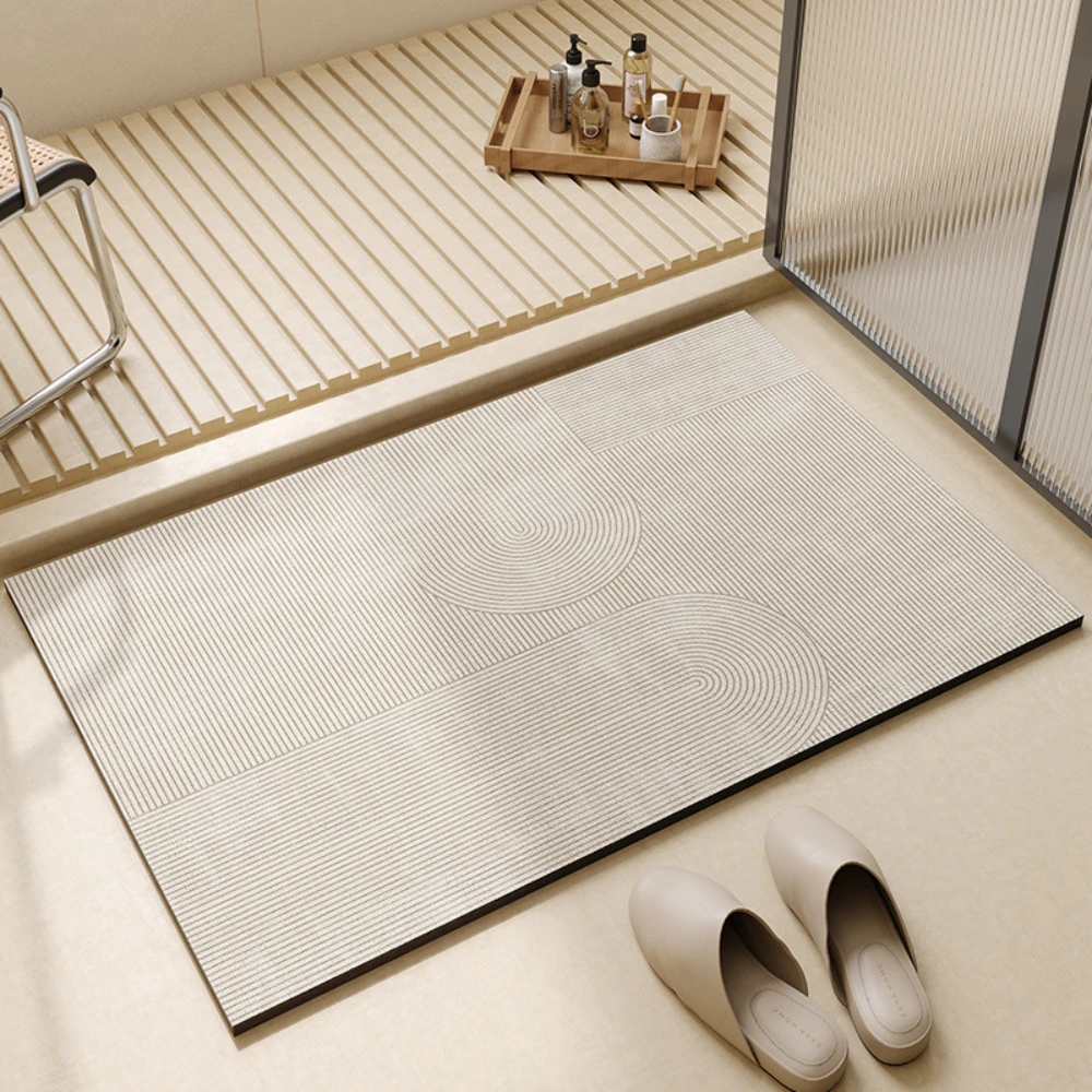 ライトコーヒー幾何学模様珪藻土バスマット滑り止め速乾超吸収シ - Bamboo Bath Mat のレビューと価格