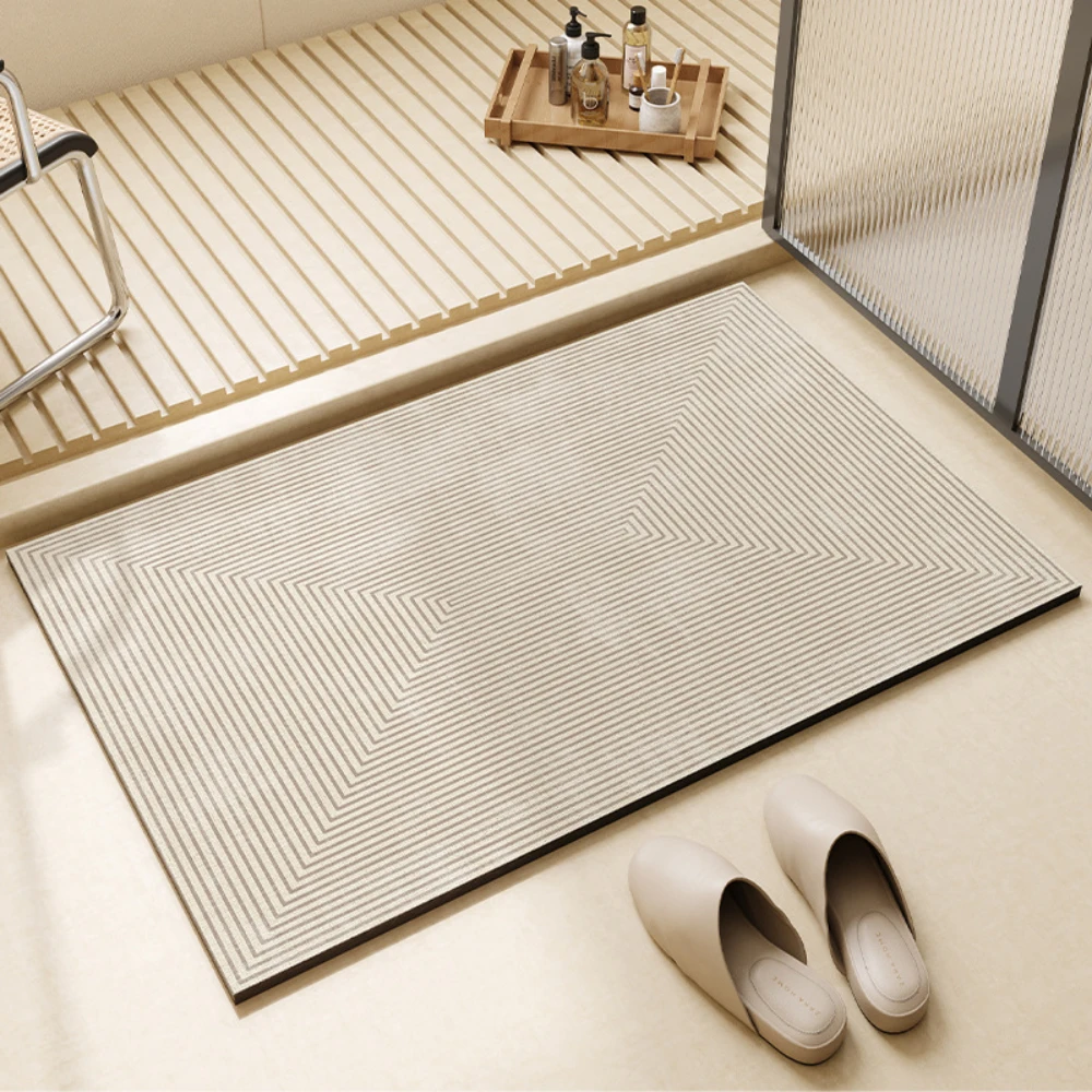 ライトコーヒー幾何学模様珪藻土バスマット滑り止め速乾超吸収シ - Bamboo Bath Mat のレビューと価格