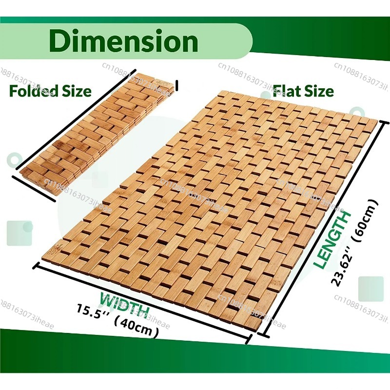 竹製バスマット 折りたたみ式木製バスマット - サウナ スパ - Bamboo Bath Mat のレビューと価格