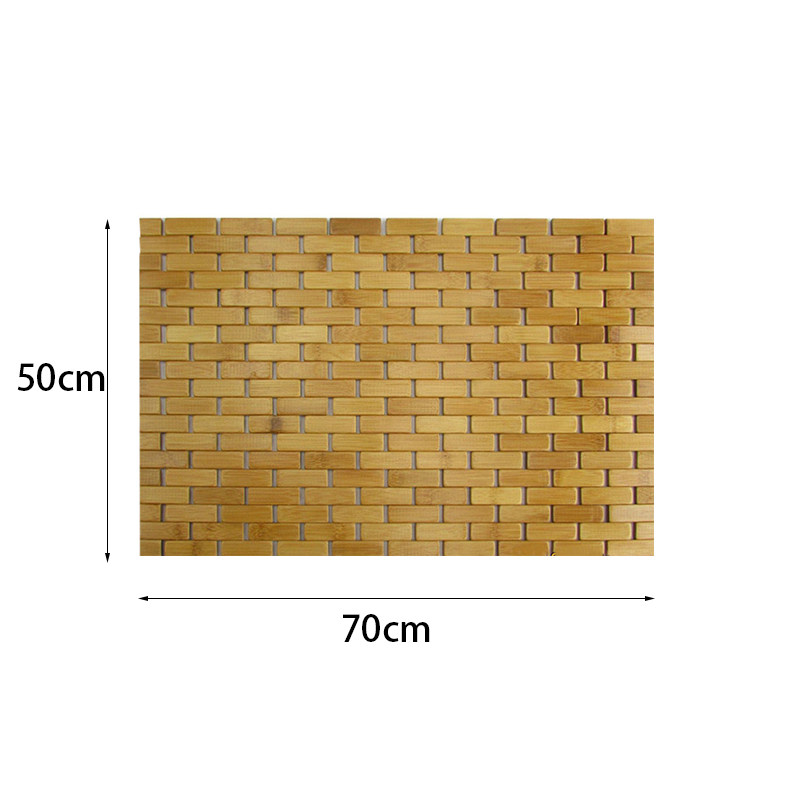 チーク材バスマット足シャワーフロア天然竹ノンスリップ大50x - Bamboo Bath Mat のレビューと価格